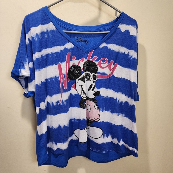 DISNEY women's Tie Dye Lose Crop top size L - Picture 1 of 8